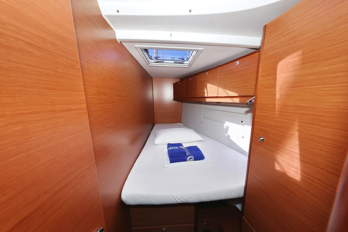 Cabin on Lateja, a Dufour 520 GL sailboat at Grad Trogir, Croatia