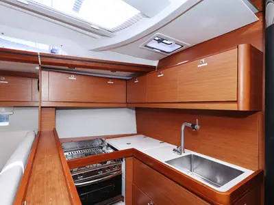 Galley of Lateja, a Dufour 520 GL sailboat at Grad Trogir, Croatia