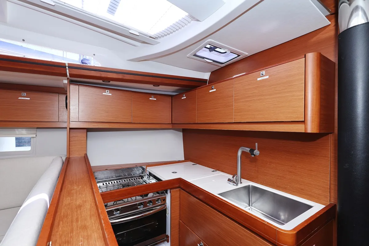 Galley of Lateja, a Dufour 520 GL sailboat at Grad Trogir, Croatia