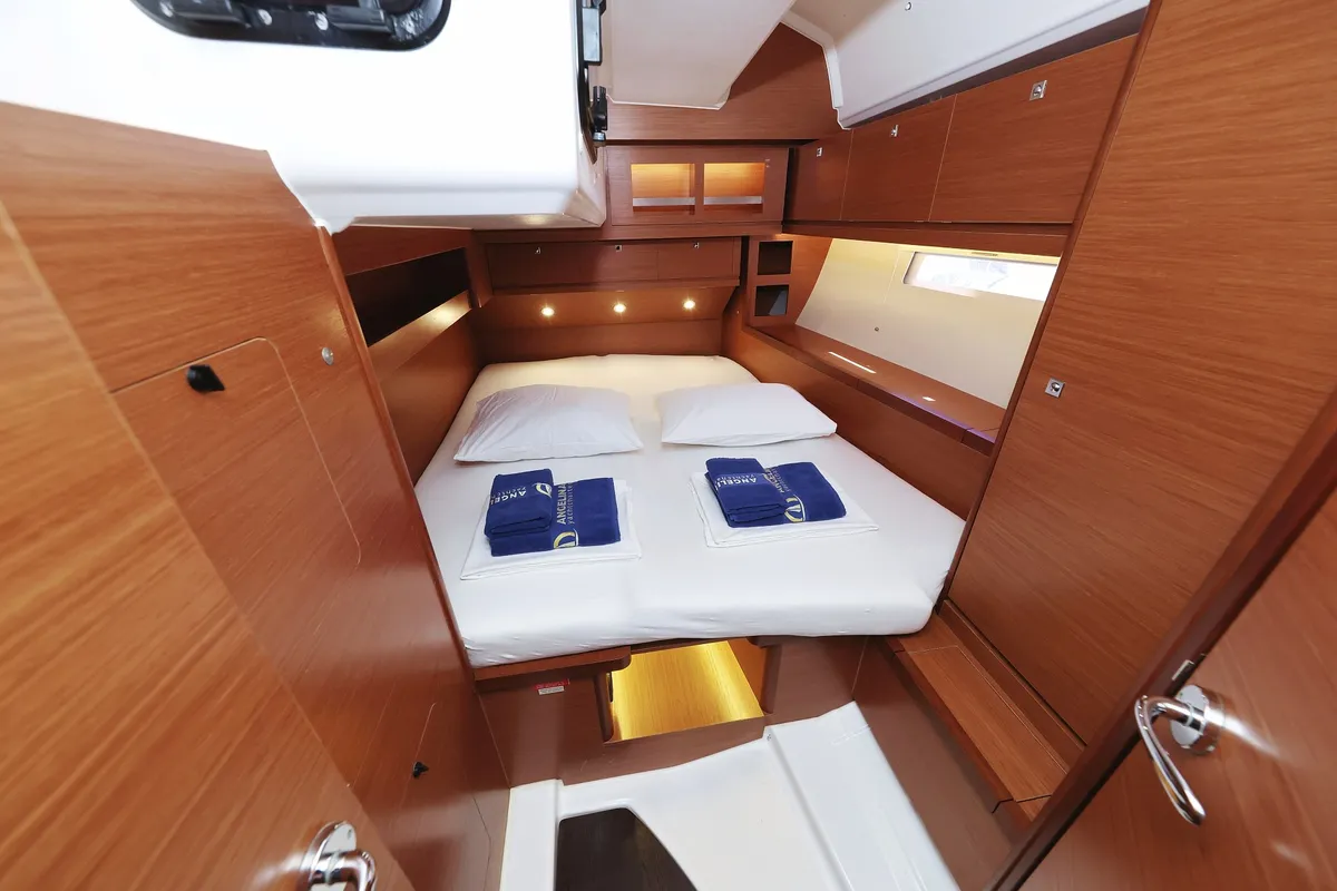 Cabin on Lateja, a Dufour 520 GL sailboat at Grad Trogir, Croatia
