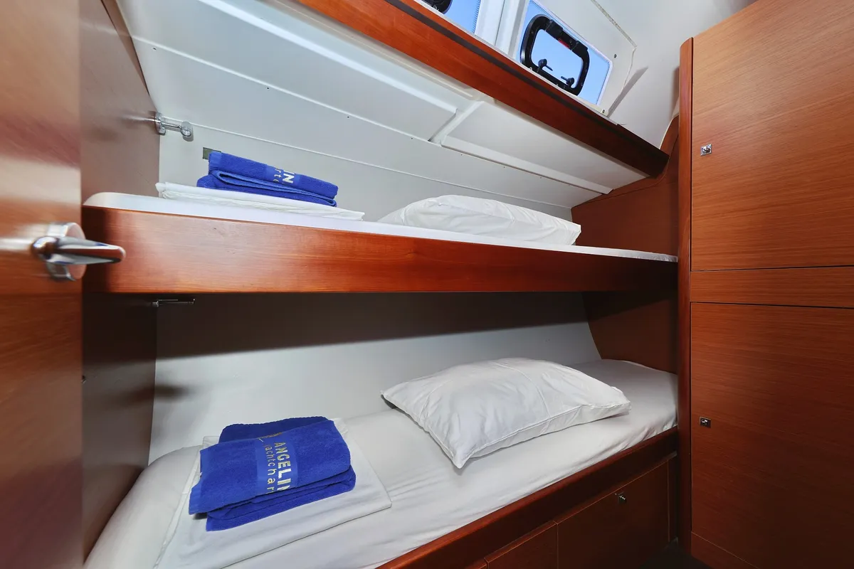 Cabin on Lateja, a Dufour 520 GL sailboat at Grad Trogir, Croatia