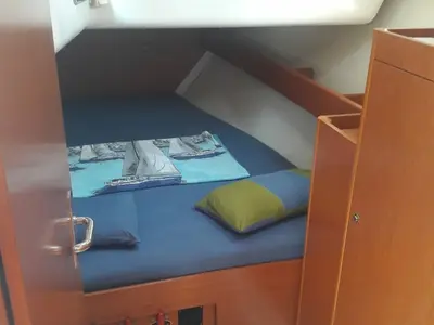 Cabin on Lapin, a Beneteau Cyclades 39 sailboat at Fethiye, Turkey