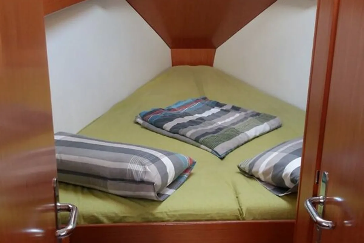 Cabin on Lapin, a Beneteau Cyclades 39 sailboat at Fethiye, Turkey