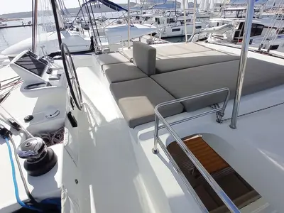 Salon of Vi La Ut, a Lagoon 50 catamaran at Seget Donji, Croatia
