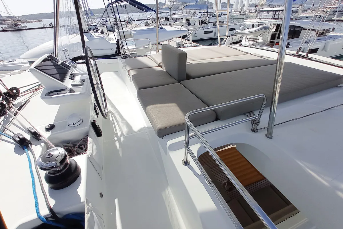 Salon of Vi La Ut, a Lagoon 50 catamaran at Seget Donji, Croatia