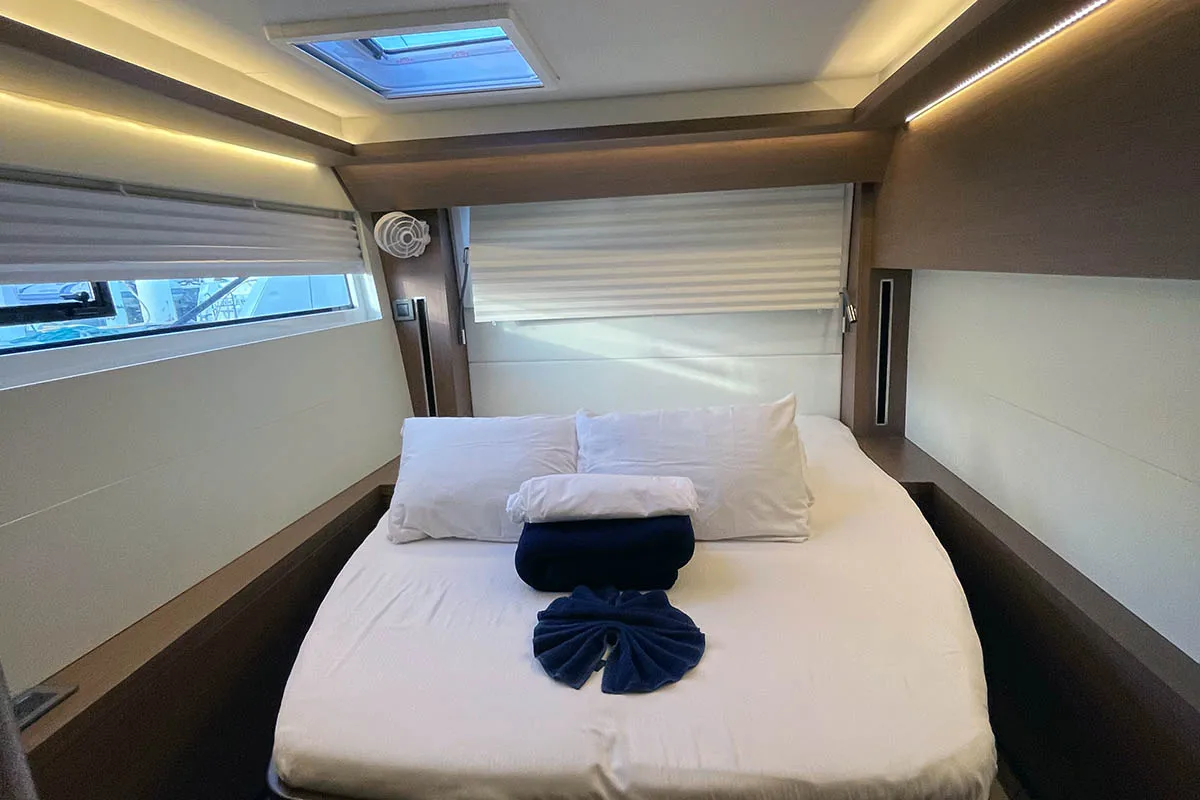Cabin on Vi La Ut, a Lagoon 50 catamaran at Seget Donji, Croatia