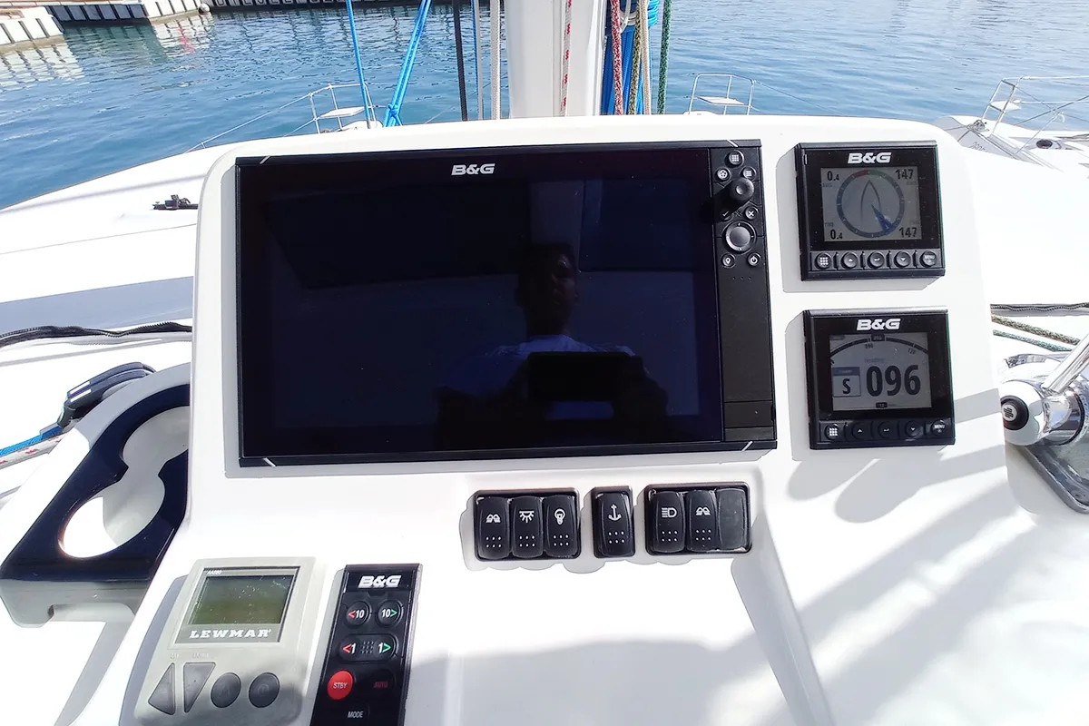 Salon of Vi La Ut, a Lagoon 50 catamaran at Seget Donji, Croatia