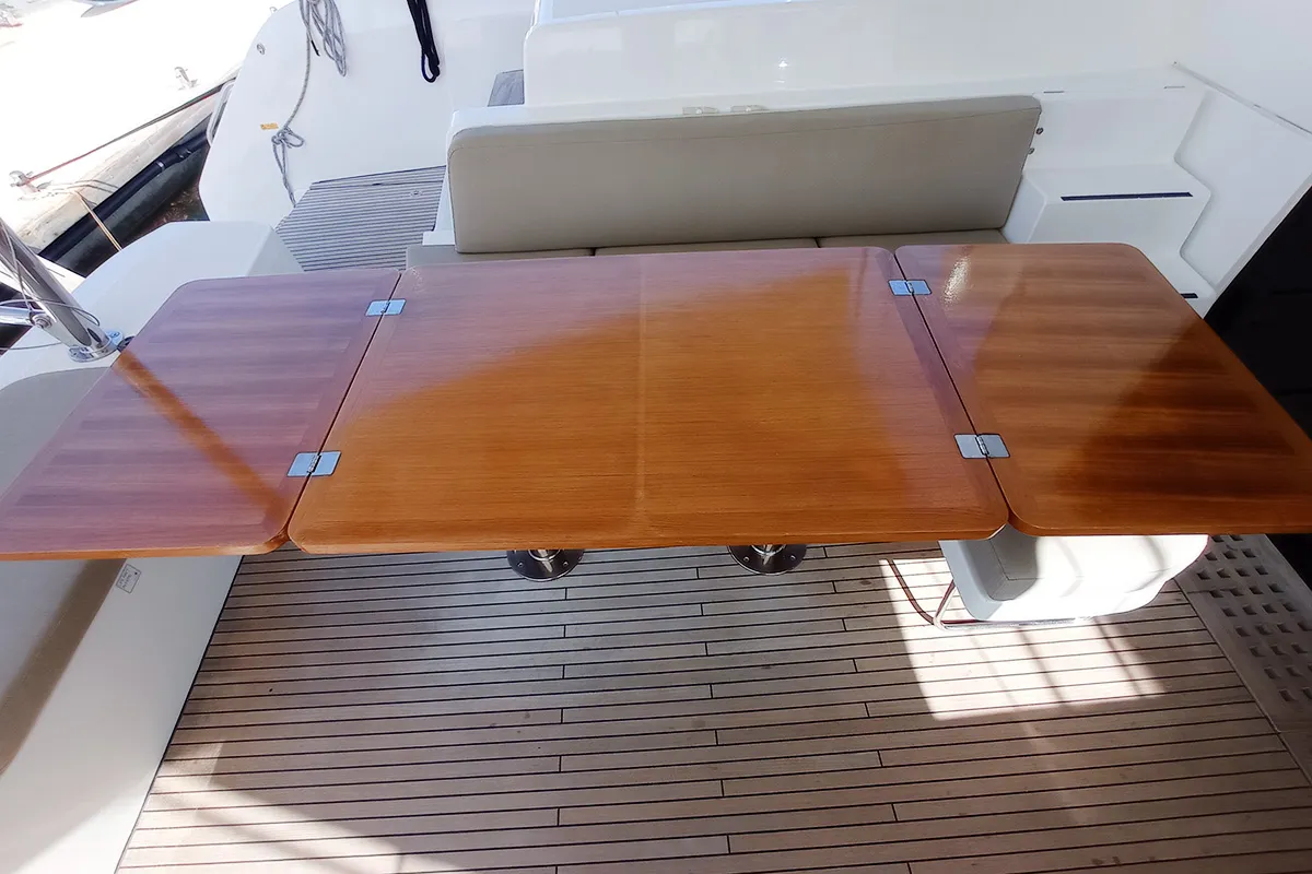 Deck of Vi La Ut, a Lagoon 50 catamaran at Seget Donji, Croatia