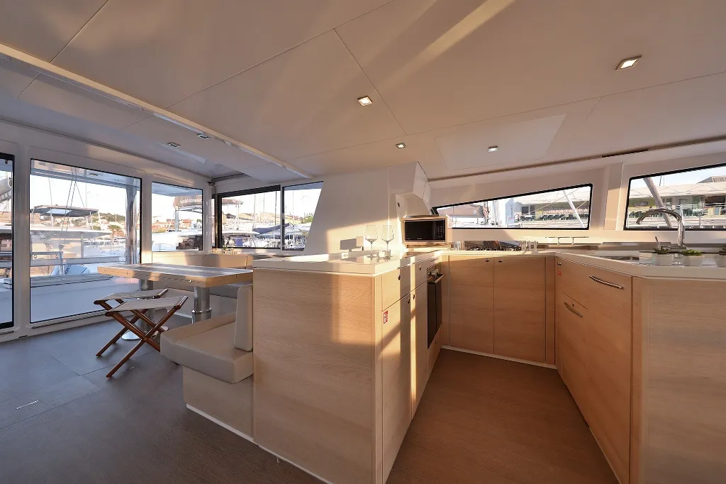 Galley of Lalounge, a Bali 5.4 catamaran at Općina Rogoznica, Croatia