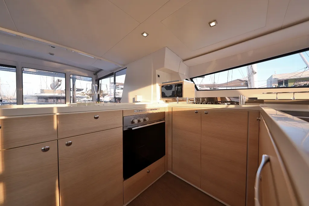 Galley of Lalounge, a Bali 5.4 catamaran at Općina Rogoznica, Croatia