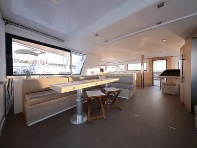 Salon of Lalounge, a Bali 5.4 catamaran at Općina Rogoznica, Croatia