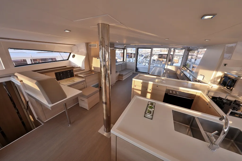 Galley of Lalounge, a Bali 5.4 catamaran at Općina Rogoznica, Croatia