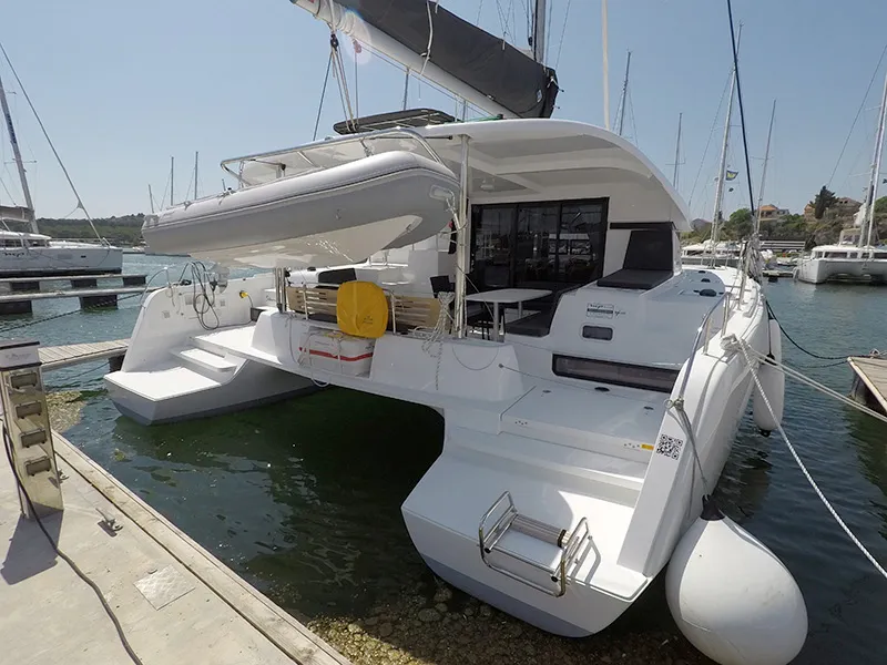Abba, a Lagoon 42 catamaran at Grad Šibenik, Croatia