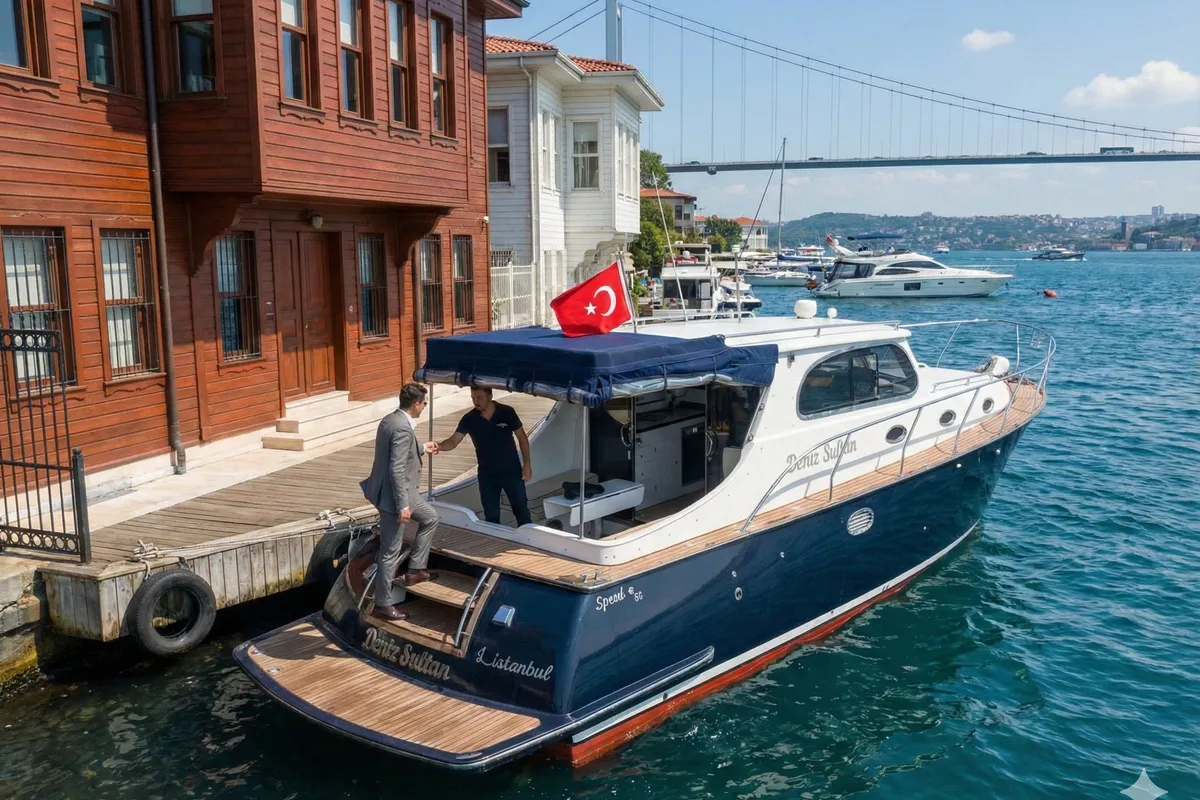 Exterior view of Classic, a Gulet Motoryacht motorboat at Kadıköy, Turkey