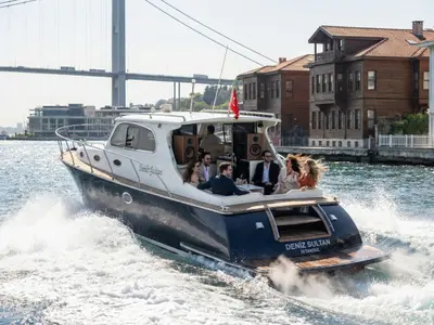Exterior view of Classic, a Gulet Motoryacht motorboat at Kadıköy, Turkey