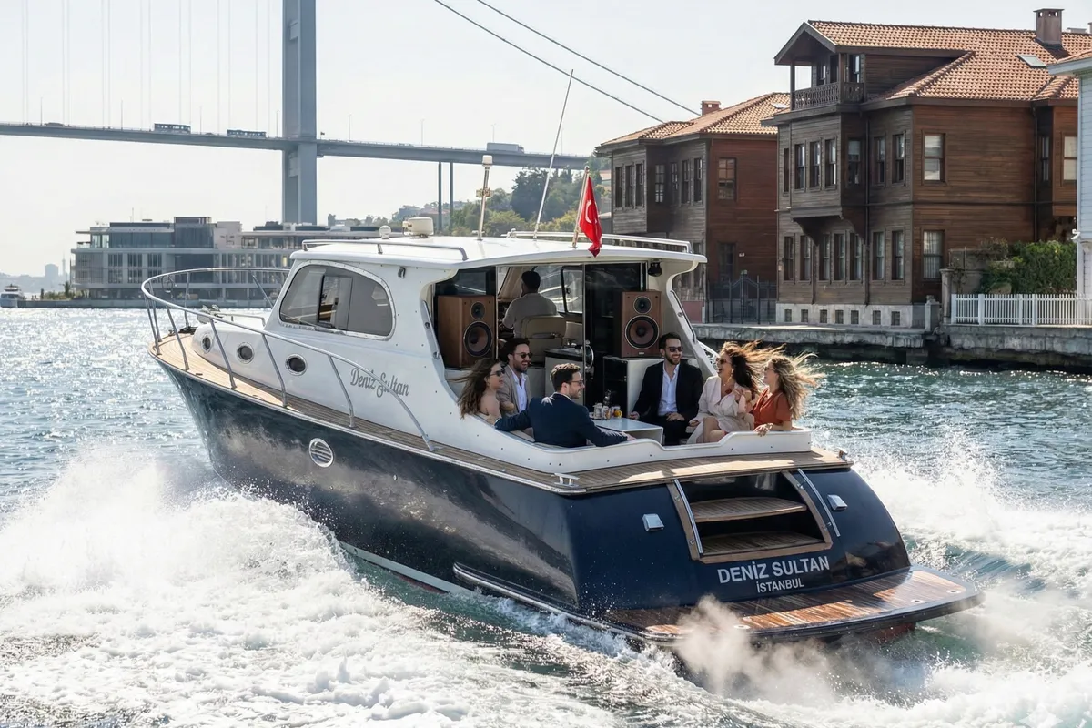 Exterior view of Classic, a Gulet Motoryacht motorboat at Kadıköy, Turkey