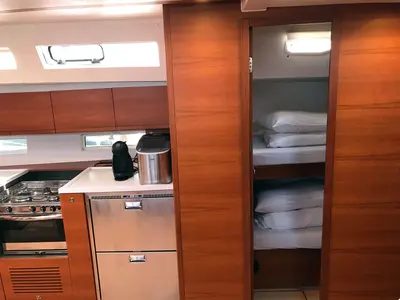 Galley of Lia of Sweden, a More 55 sailboat at Kaštela, Croatia