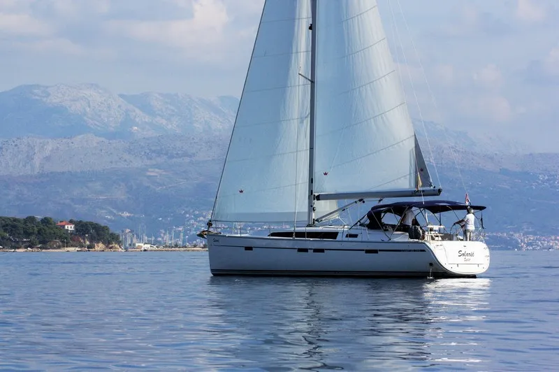 Exterior view of Solarić, a Bavaria Cruiser 46 sailboat at Split, Croatia