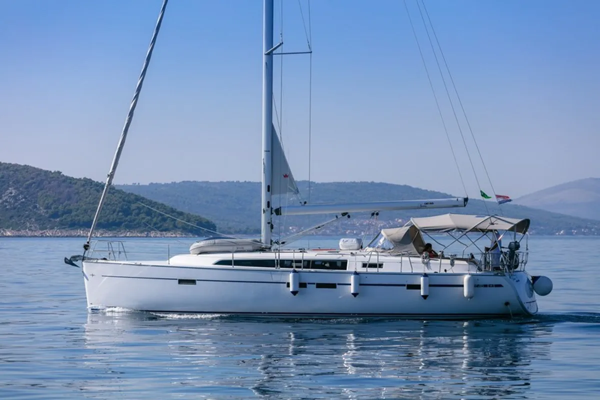 Exterior view of Solarić, a Bavaria Cruiser 46 sailboat at Split, Croatia
