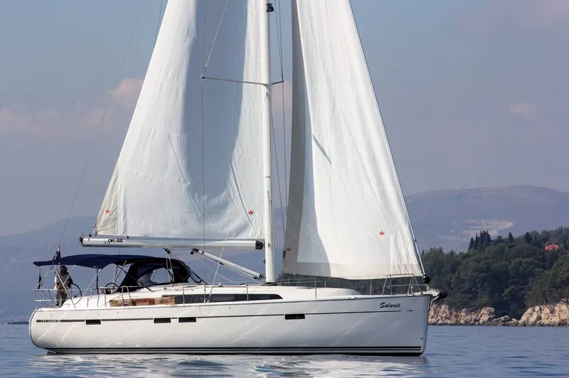 Exterior view of Solarić, a Bavaria Cruiser 46 sailboat at Split, Croatia