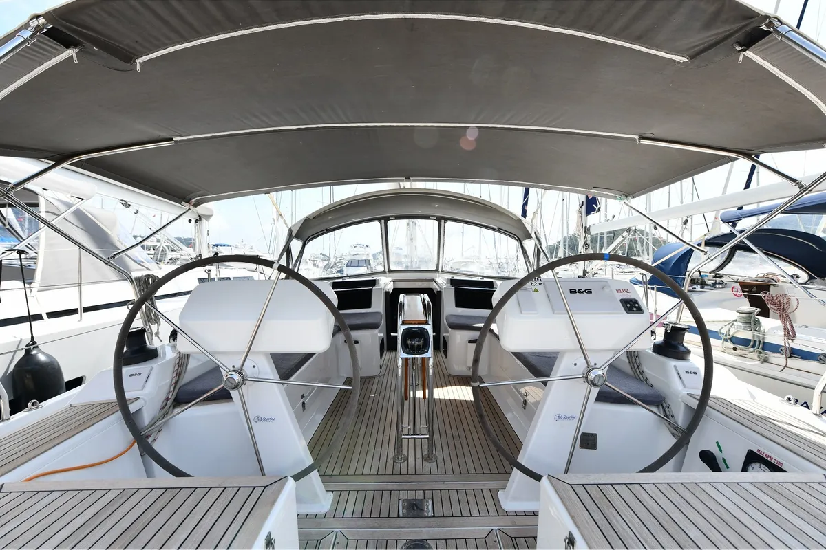 Sarisu, a Hanse 458 sailboat at Fethiye, Turkey