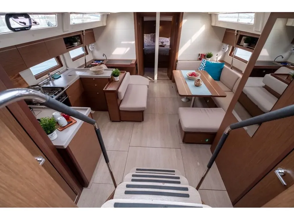 Salon of LFK-51.1, a Beneteau Oceanis 51.1 sailboat at Municipal Unit of Lefkada, Greece