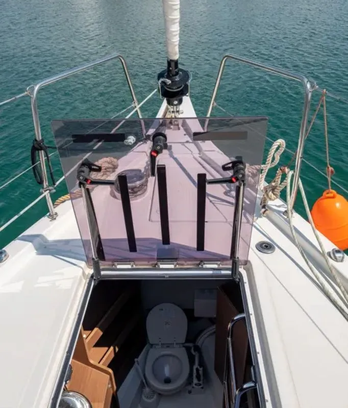 Deck of LFK-51.1, a Beneteau Oceanis 51.1 sailboat at Municipal Unit of Lefkada, Greece