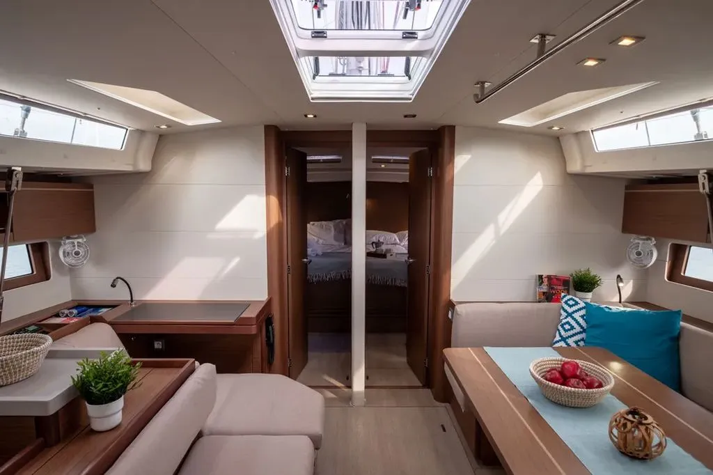 Salon of LFK-51.1, a Beneteau Oceanis 51.1 sailboat at Municipal Unit of Lefkada, Greece