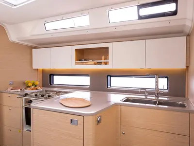 Galley of Madona, a Dufour 41 sailboat at es Jonquet, Spain