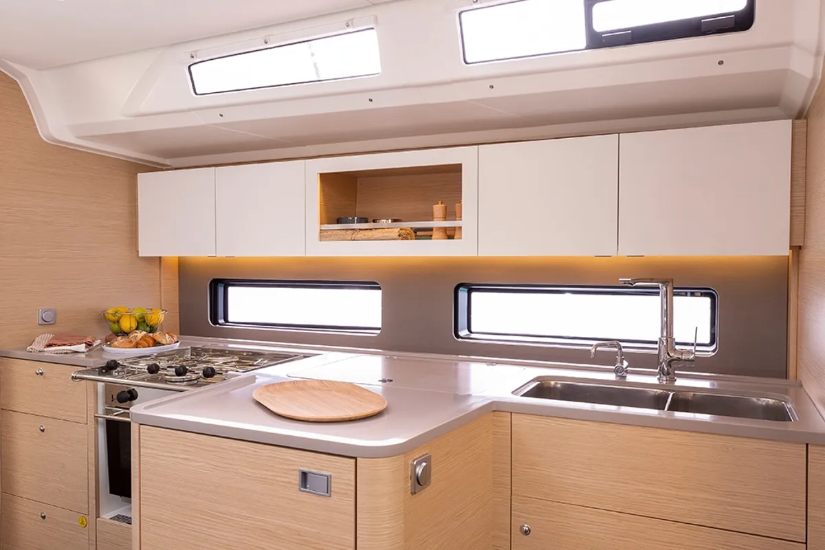 Galley of Madona, a Dufour 41 sailboat at es Jonquet, Spain