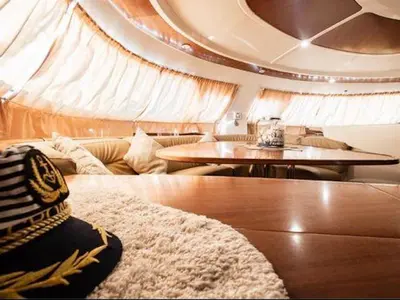 Salon of Hyera, a Fountaine Pajot Bahia 46 catamaran at Palermo, Italy