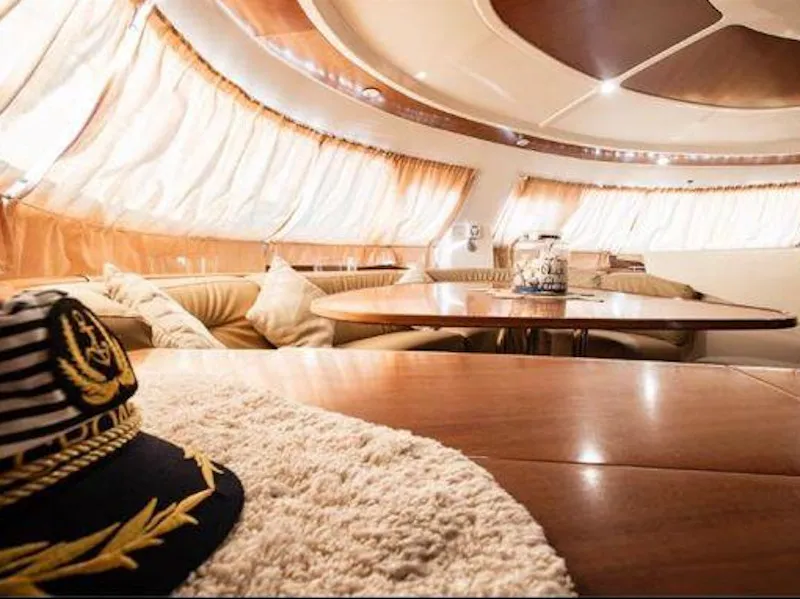 Salon of Hyera, a Fountaine Pajot Bahia 46 catamaran at Palermo, Italy