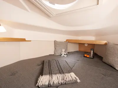 Cabin on Kalmos, a Quorning Yachts Dragonfly 28 sailboat at Toulon, France