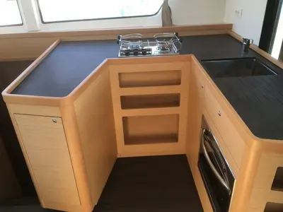 Galley of Taina, a Lagoon 42 catamaran at Pointe-à-Pitre, France