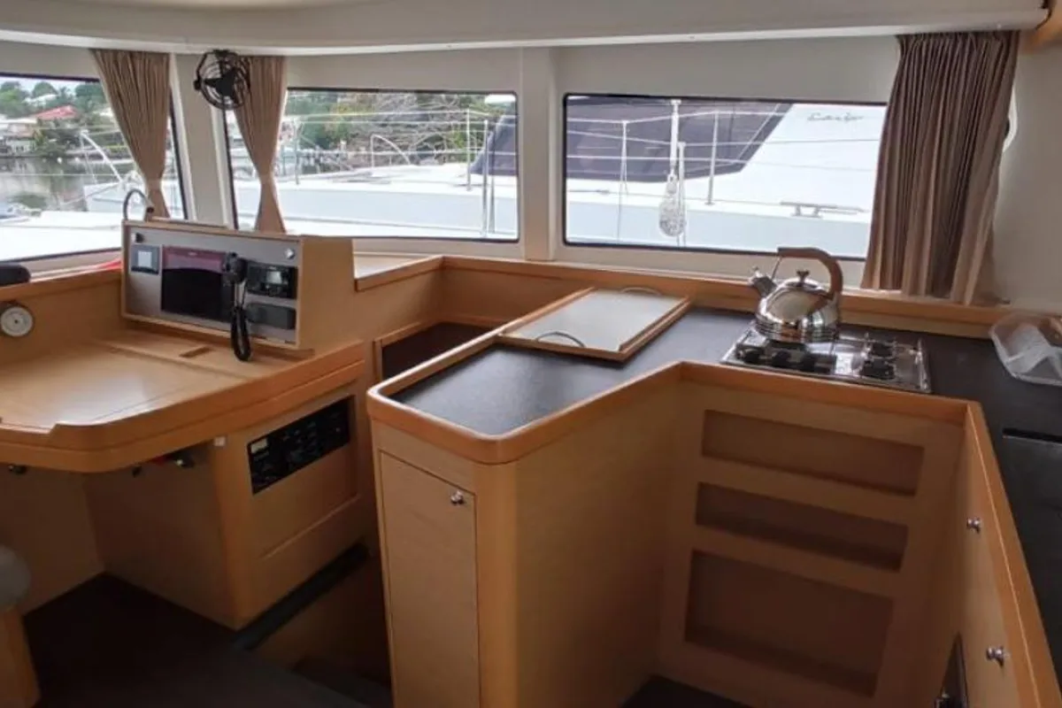 Galley of Taina, a Lagoon 42 catamaran at Pointe-à-Pitre, France