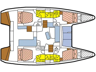 Deck of Taina, a Lagoon 42 catamaran at Pointe-à-Pitre, France
