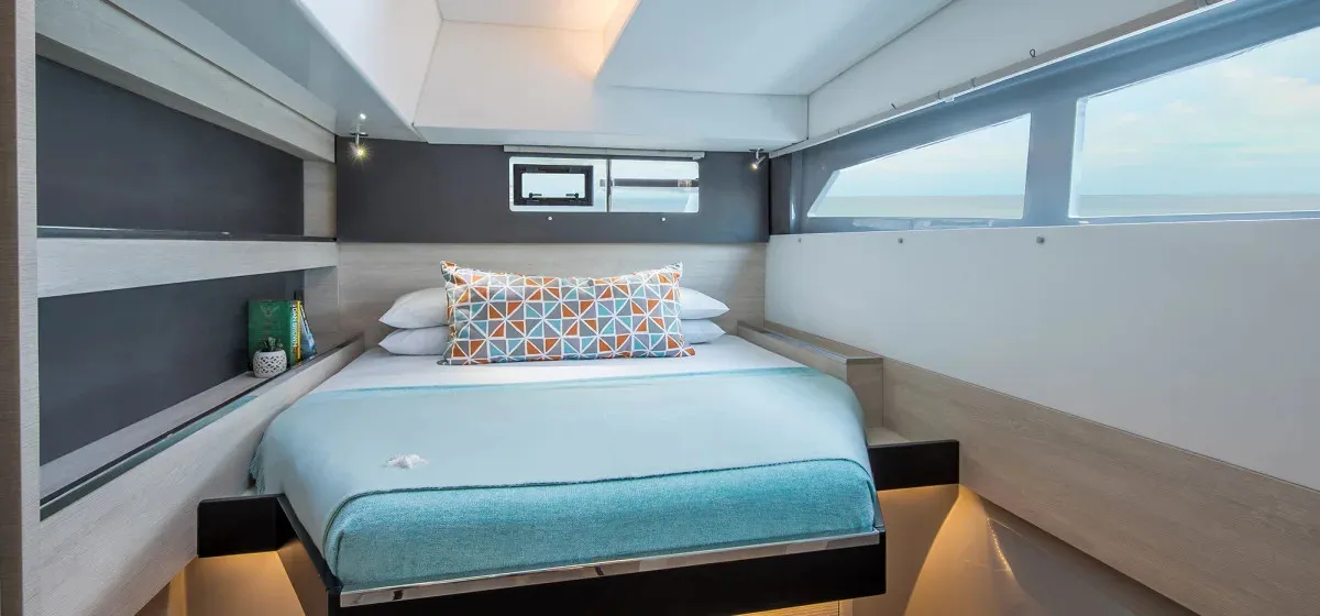 Cabin on Moorings 5000 Exclusive, a Leopard 50 catamaran at Nassau, Bahamas
