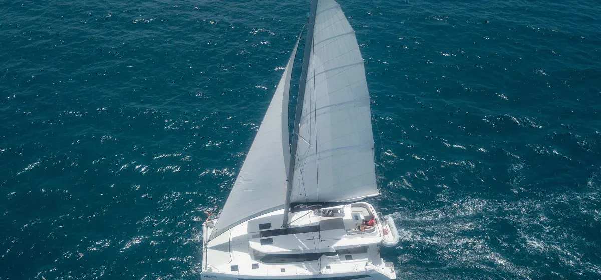 Exterior view of Moorings 5000 Exclusive, a Leopard 50 catamaran at Nassau, Bahamas