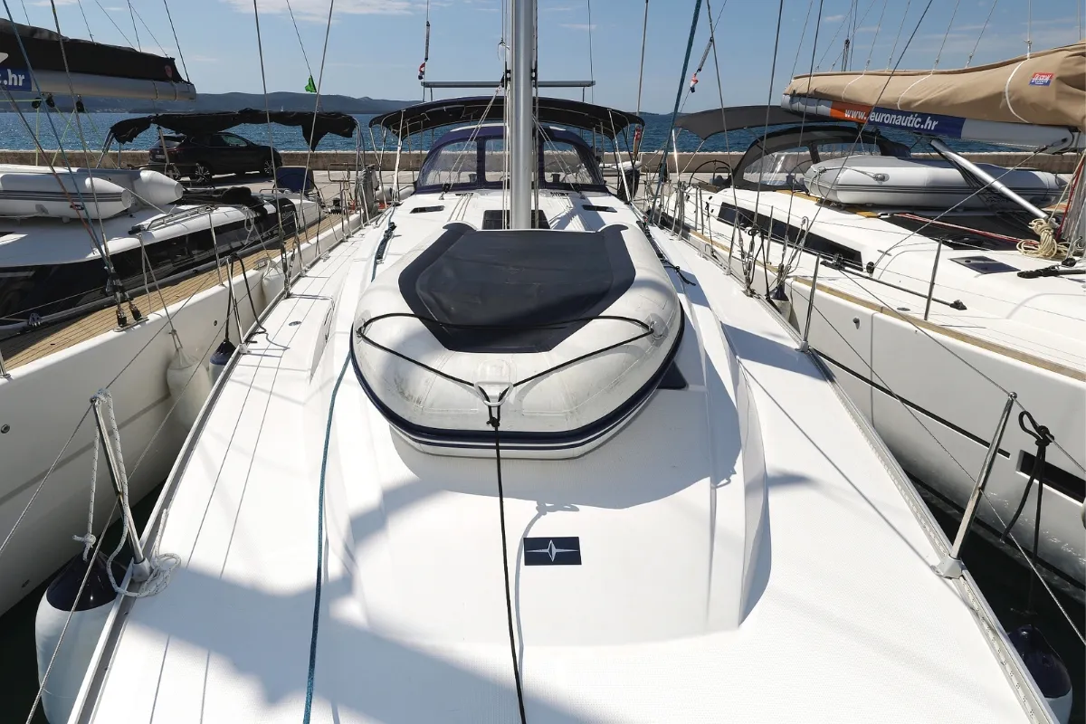 Cockpit of Florida, a Bavaria Cruiser 46 sailboat at Biograd na Moru, Croatia