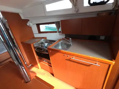 Galley of Abeona, a Beneteau Oceanis 35.1 sailboat at Medulin, Croatia