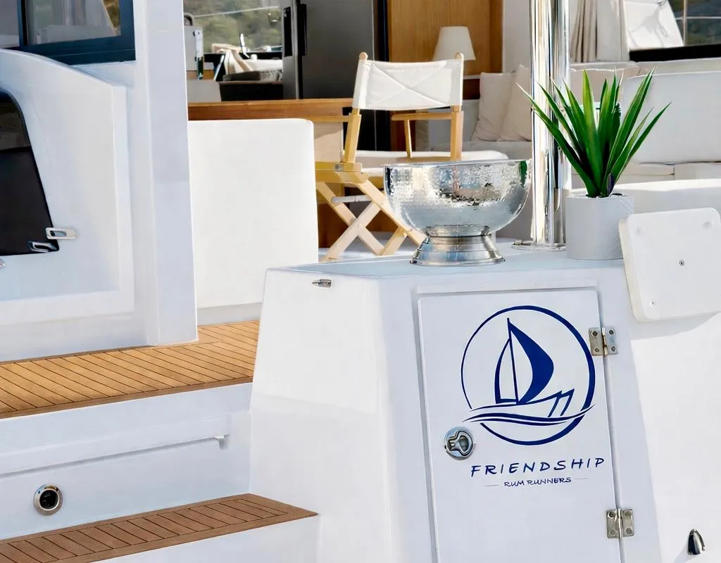Deck of Friendship, a Bali 4.6 catamaran at Primošten, Croatia
