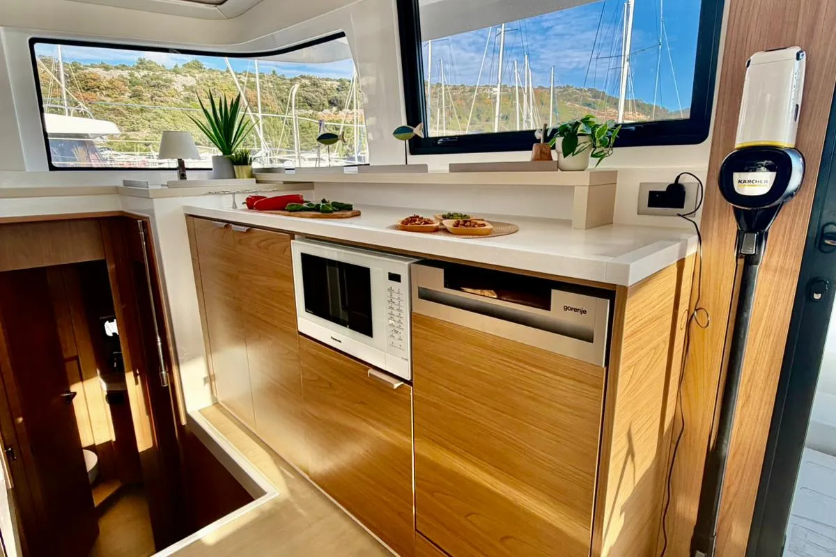 Galley of Friendship, a Bali 4.6 catamaran at Primošten, Croatia