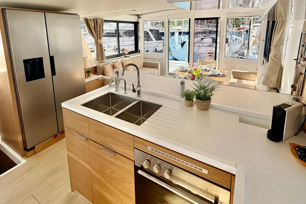 Galley of Friendship, a Bali 4.6 catamaran at Primošten, Croatia