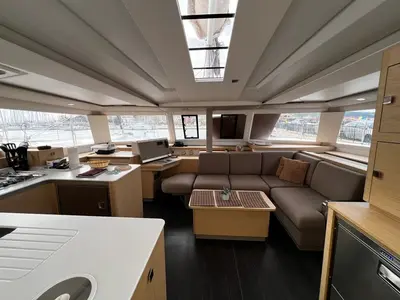 Salon of Ioanna, a Fountaine Pajot Astréa 42 catamaran at Municipal Unit of Lefkada, Greece