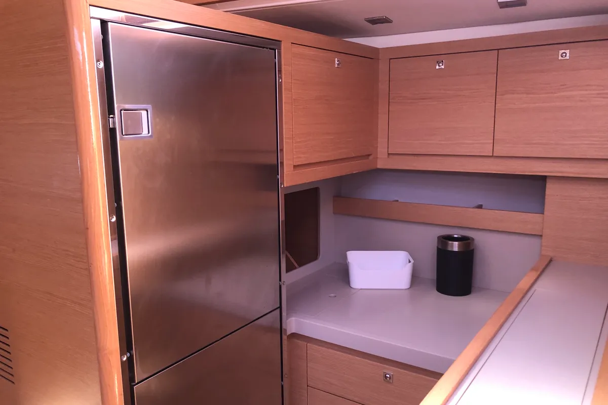 Galley of Gryffindor, a Dufour 530 sailboat at Olbia, Italy