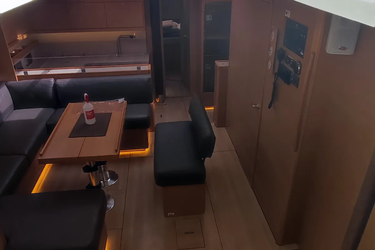 Salon of Gryffindor, a Dufour 530 sailboat at Olbia, Italy