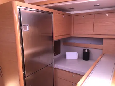 Galley of Gryffindor, a Dufour 530 sailboat at Olbia, Italy