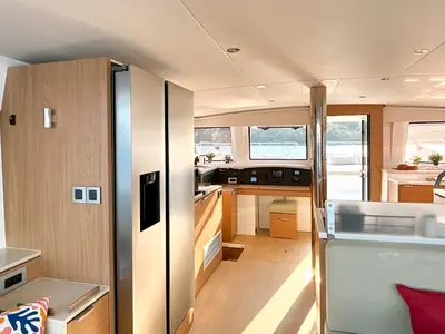 Galley of Baikal, a Bali 4.8 catamaran at Marmaris, Turkey