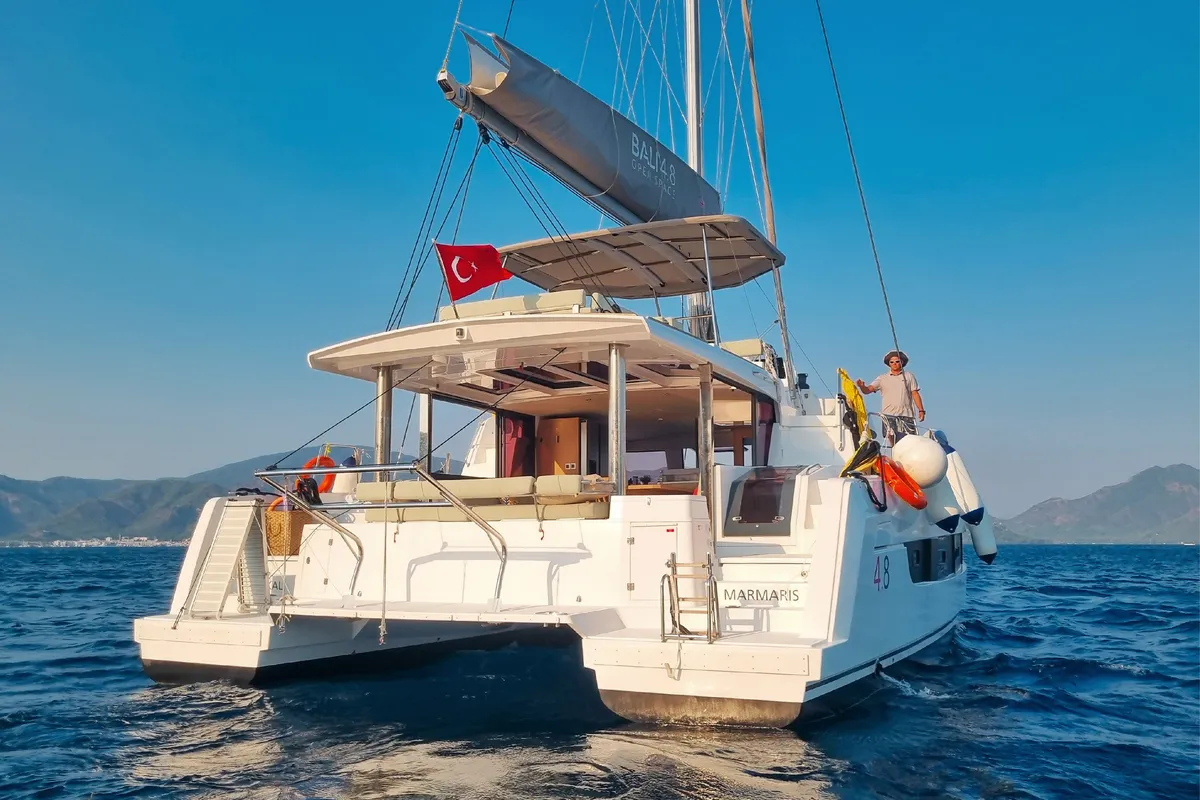 Baikal, a Bali 4.8 catamaran at Marmaris, Turkey