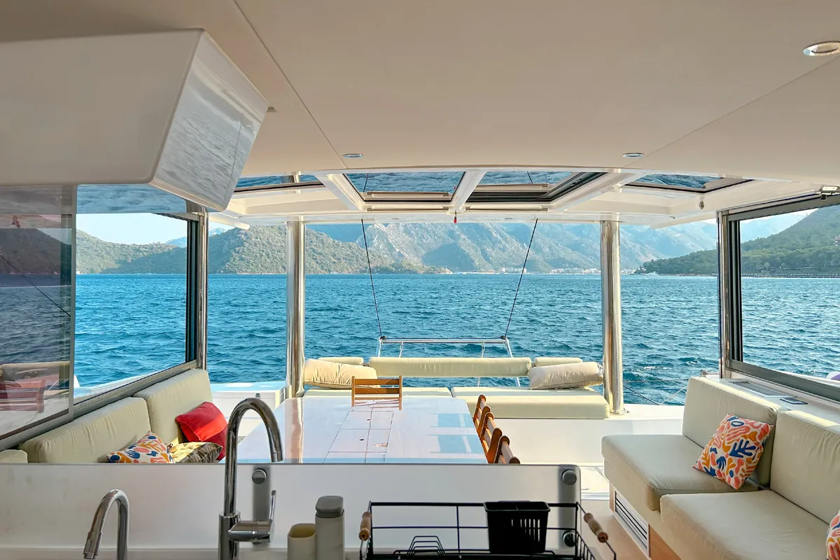 Baikal, a Bali 4.8 catamaran at Marmaris, Turkey